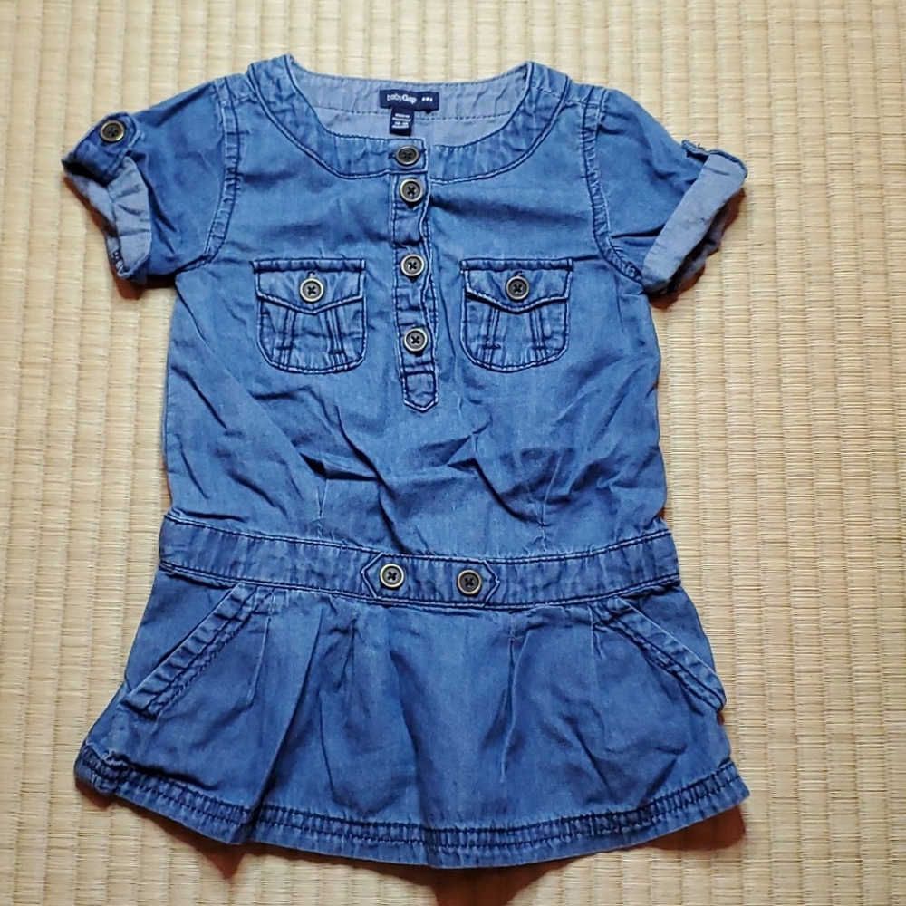 GAP Short-Sleeve Chambray Utility Dress, 12-18M